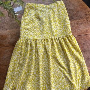 Yellow Citron Leopard Print Tiered Skirt - S